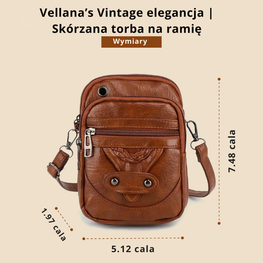 Vellana’s Vintage elegancja | Skórzana torba na ramię